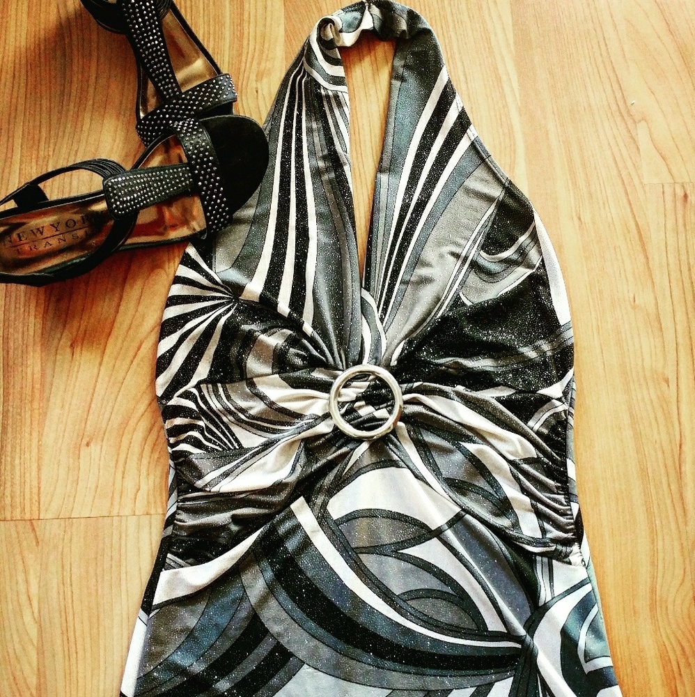 💟Sexy plunge Glitter halter top 💋