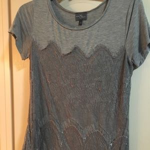 Memphis Lace Overlay knit shirt