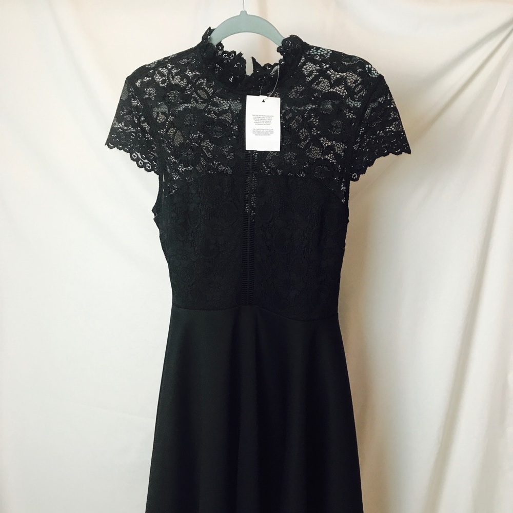 ASOS Black lace fit and flare cocktail dress NWT