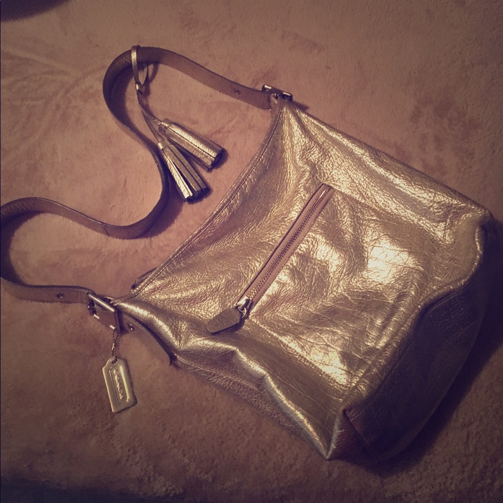 Authentic Gold Coach Bag • perfect Condition