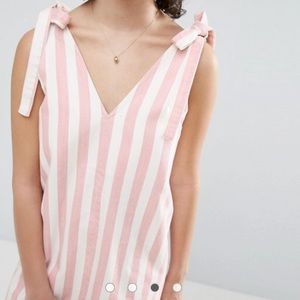 Asos Pink/White Denim Dress