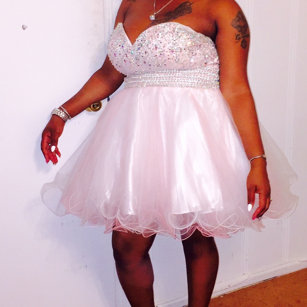 Pink baby doll sequence dress