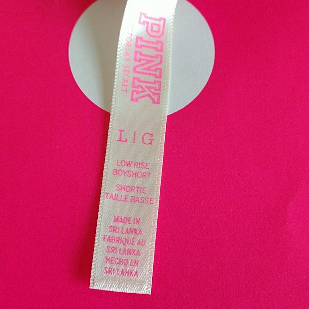 2 SIZE L PINK VICTORIA'S SECRET LOGO BOYSHORT . - Picture 7 of 7