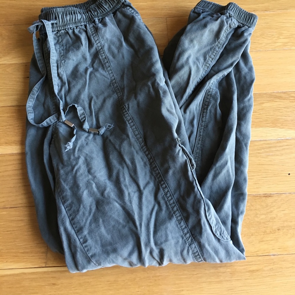 Olive green flowy jogger pants