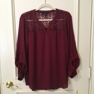 Zac & Rachel Burgundy Blouse