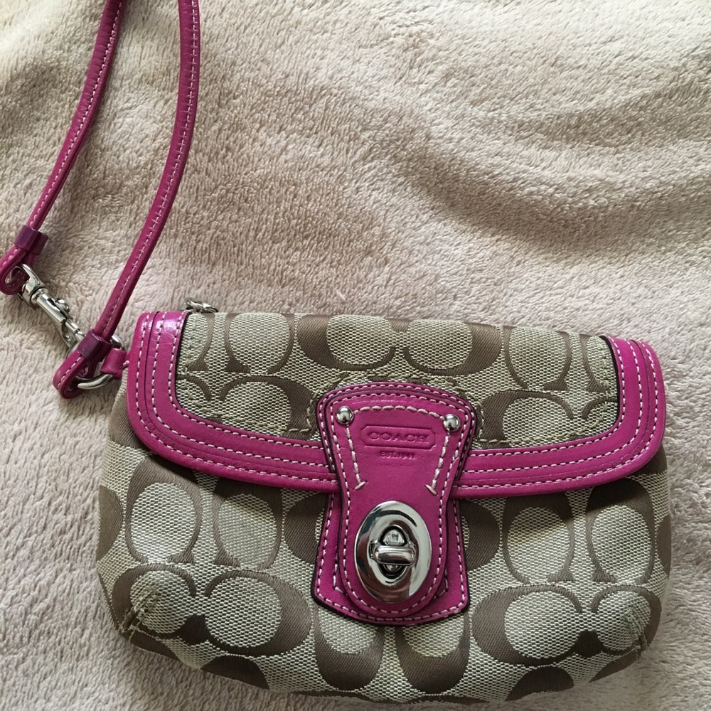 Coach Monogram wristlet