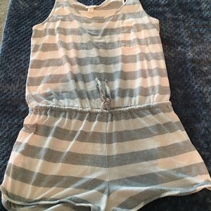 Gray & White Jump Suit