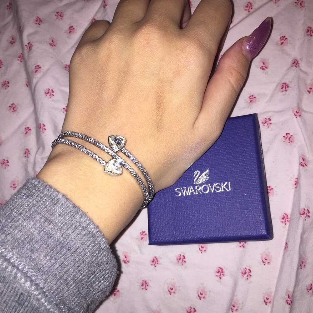 Swarovski | Jewelry | Swarovski Crystal Twisty Triangle Bangle