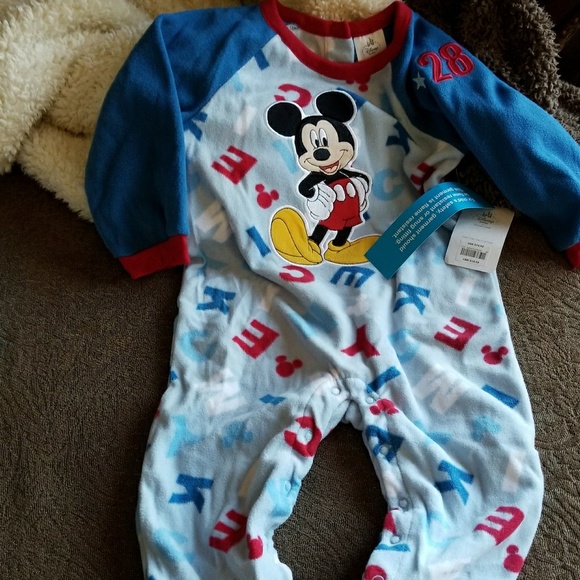 New Disney Mickey PJ's with Feet 18-24M - Picture 2 of 7