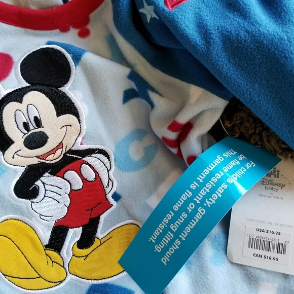 New Disney Mickey PJ's with Feet 18-24M - Picture 5 of 7