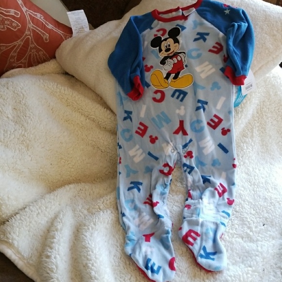 Disney Other - New Disney Mickey PJ's with Feet 18-24M