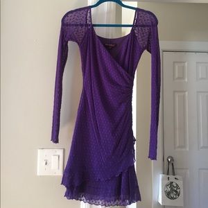 Purple Betsy Johnson Mini Long Sleeve Dress 💜