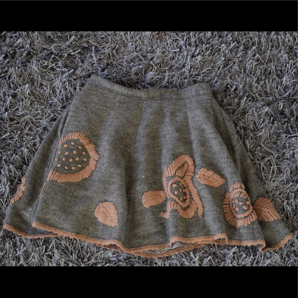 Grey and Pink Knit Sweater Skirt