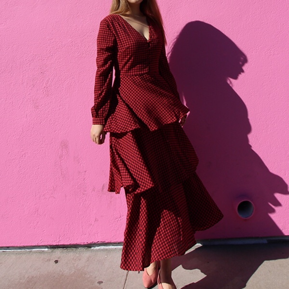 ‼️LAST ONE‼️Gingham pattern plunging  dress - Picture 6 of 8