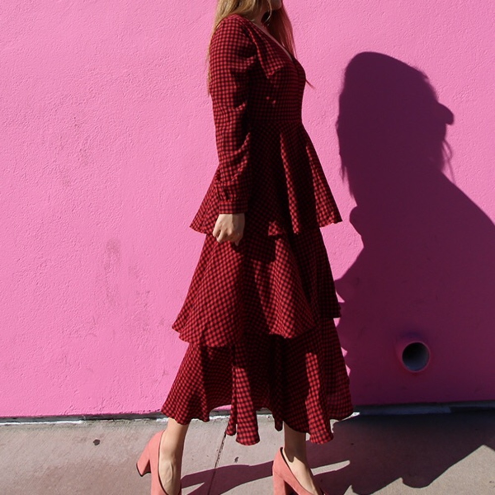 ‼️LAST ONE‼️Gingham pattern plunging  dress - Picture 7 of 8