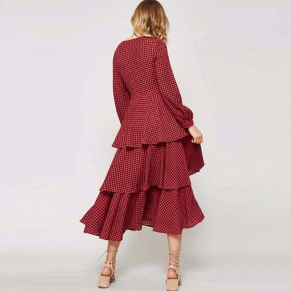 ‼️LAST ONE‼️Gingham pattern plunging dress - Picture 5 of 8