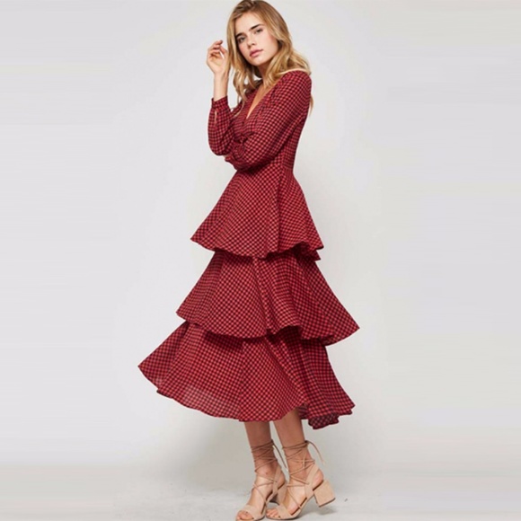 ‼️LAST ONE‼️Gingham pattern plunging dress - Picture 4 of 8