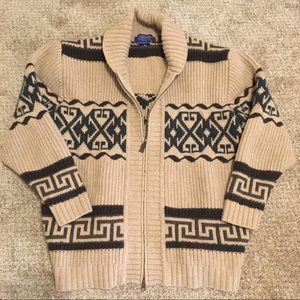 Lambswool Pendleton zip sweater