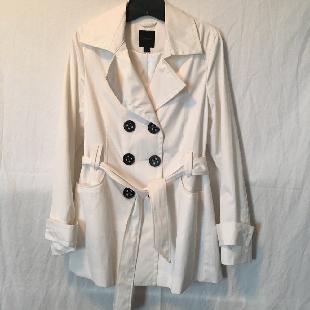 Express White Trench Coat