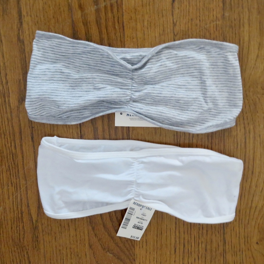 Grey and White Bandeaus Brand New