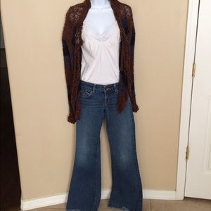 Elaris sweater size S.  J Brand flare jeans.