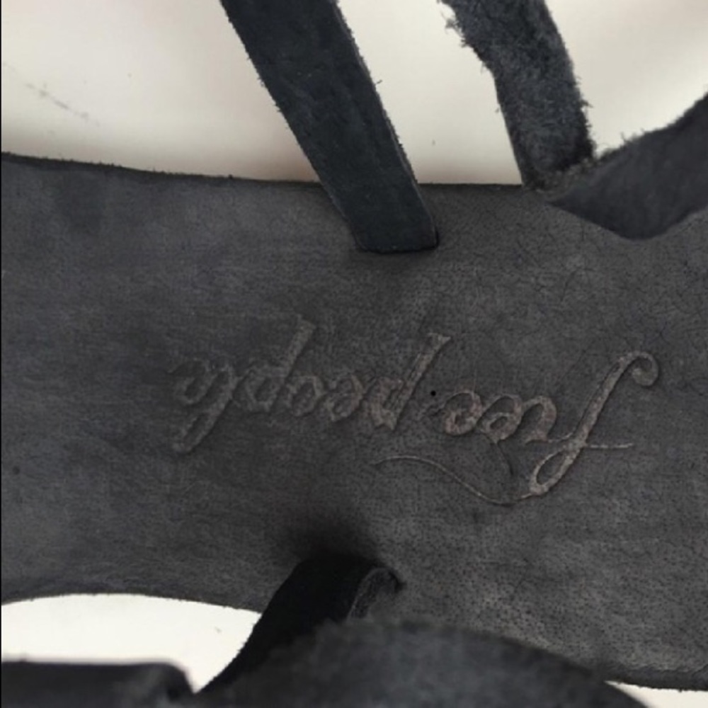 Free People Dahlia Lace Up Sandal Washed Black38 - Picture 3 of 4