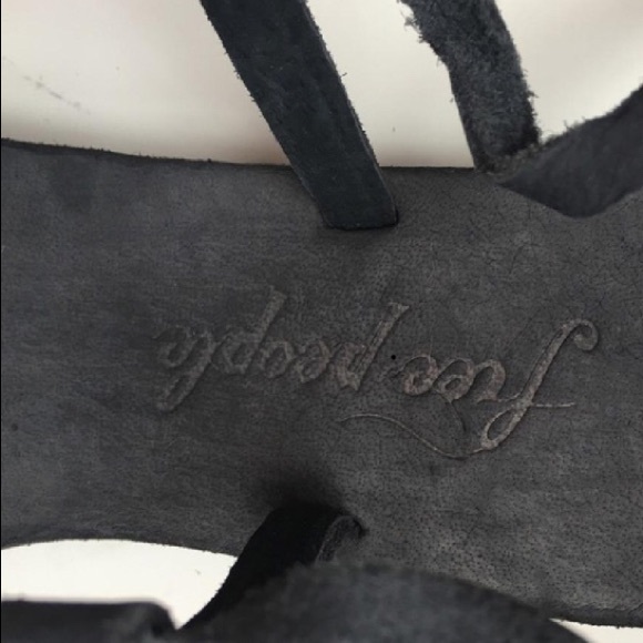 Free People Dahlia Lace Up Sandal Washed Black38 - Picture 3 of 4