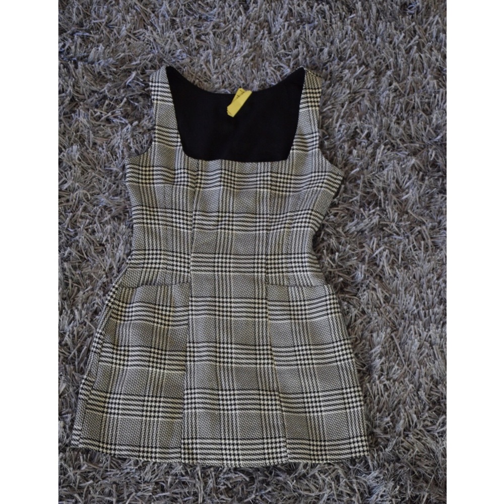 Grey checkered Mini dress
