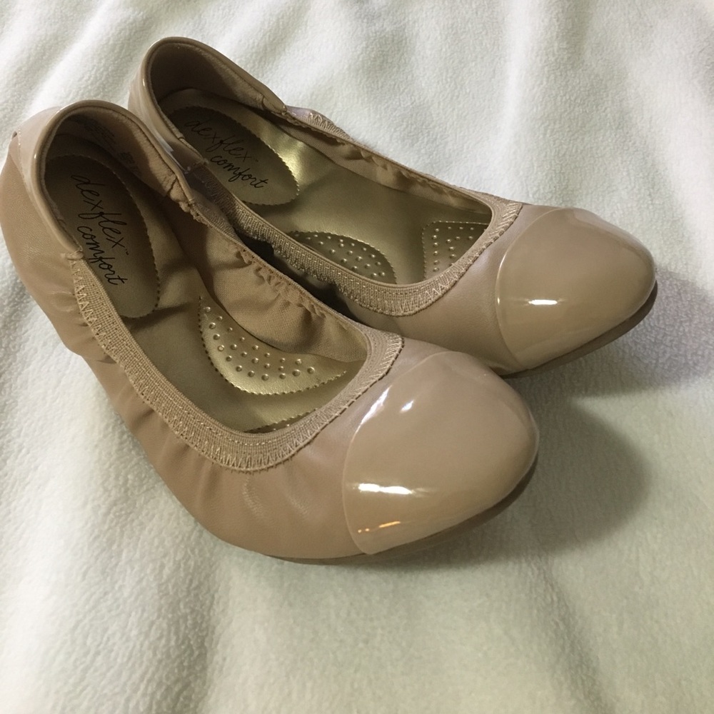 Nude blush flats