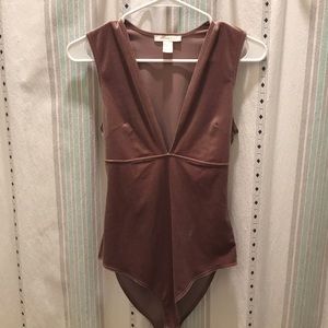 Forever 21 Brown Velvet Bodysuit