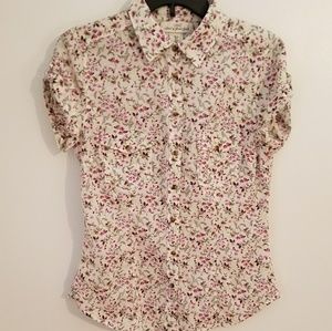 Floral Short Sleeve Button-Up