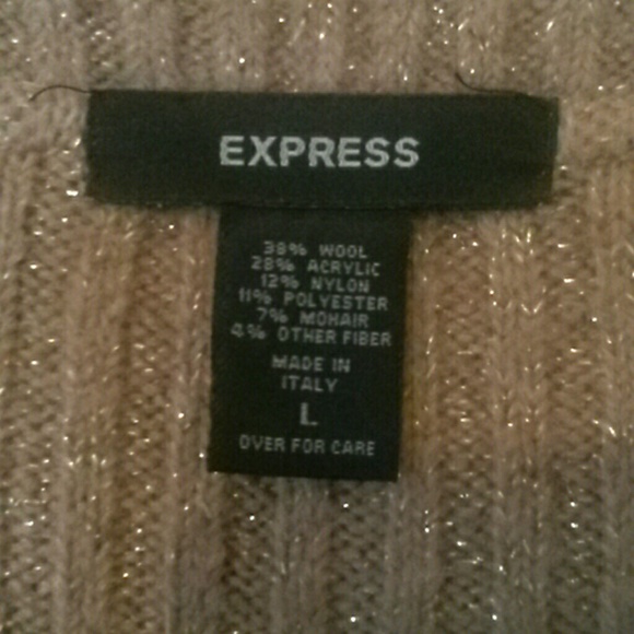 Express Sparkly Gold Cardigan - Picture 2 of 7