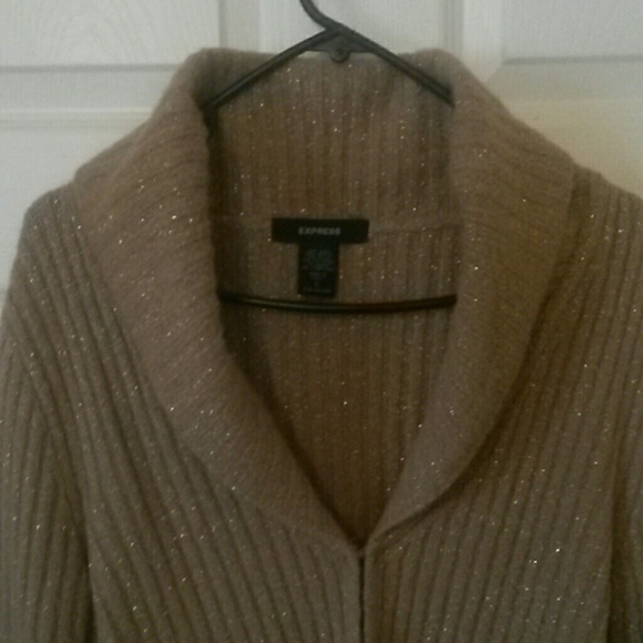 Express Sparkly Gold Cardigan - Picture 3 of 7