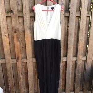 Elegant Black and White Pantsuit Romper
