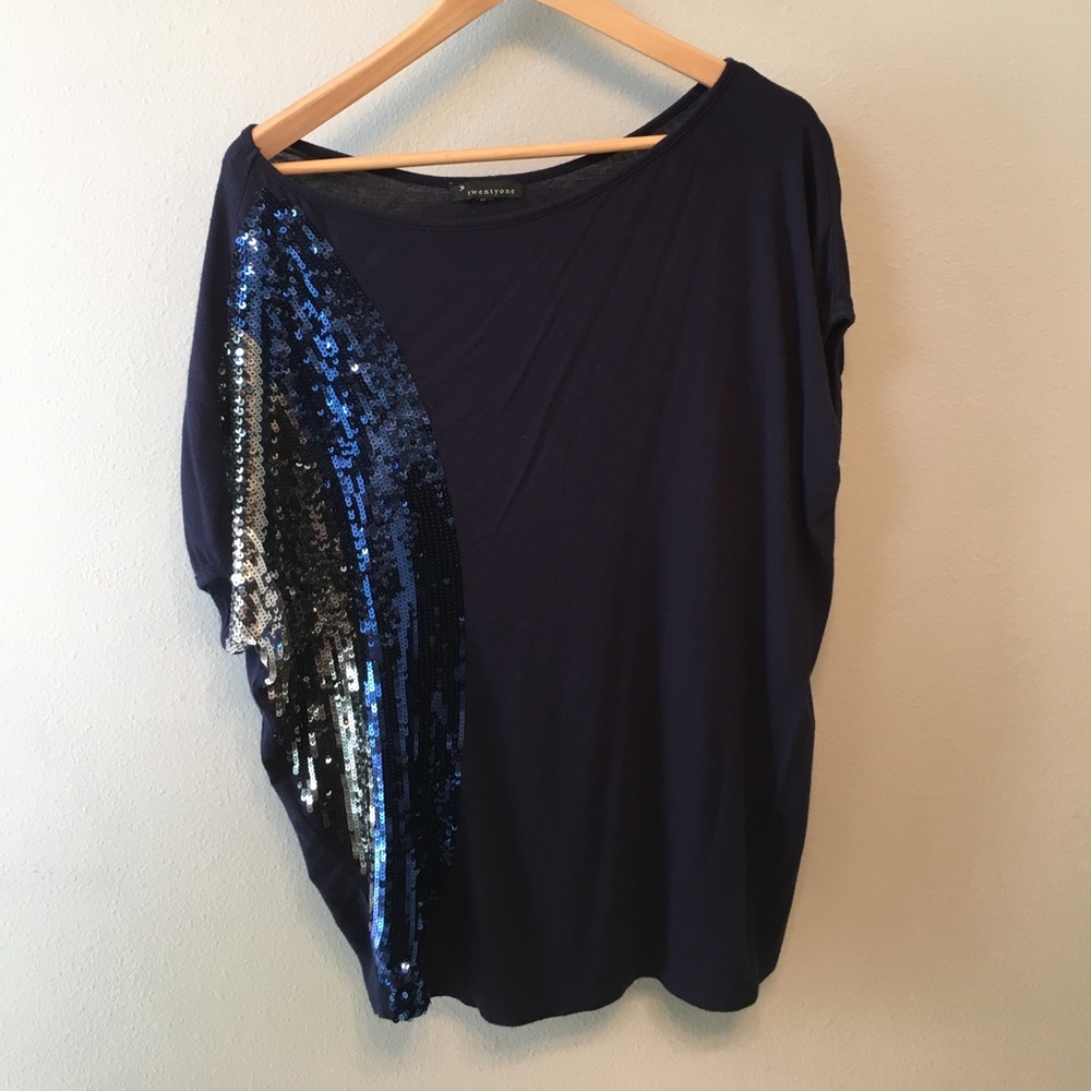 Sequin Boatneck Blouse