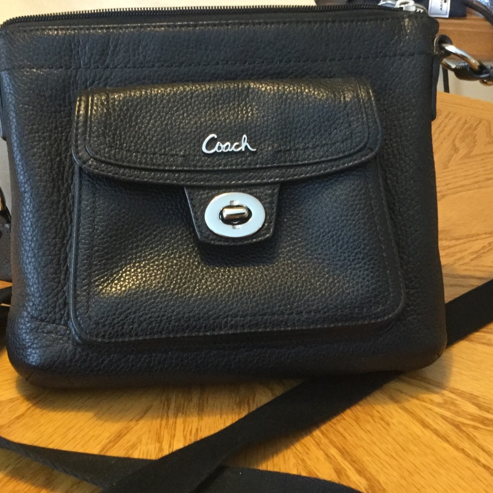 Coach Black 2 pocket, Adjustable strap Purse.