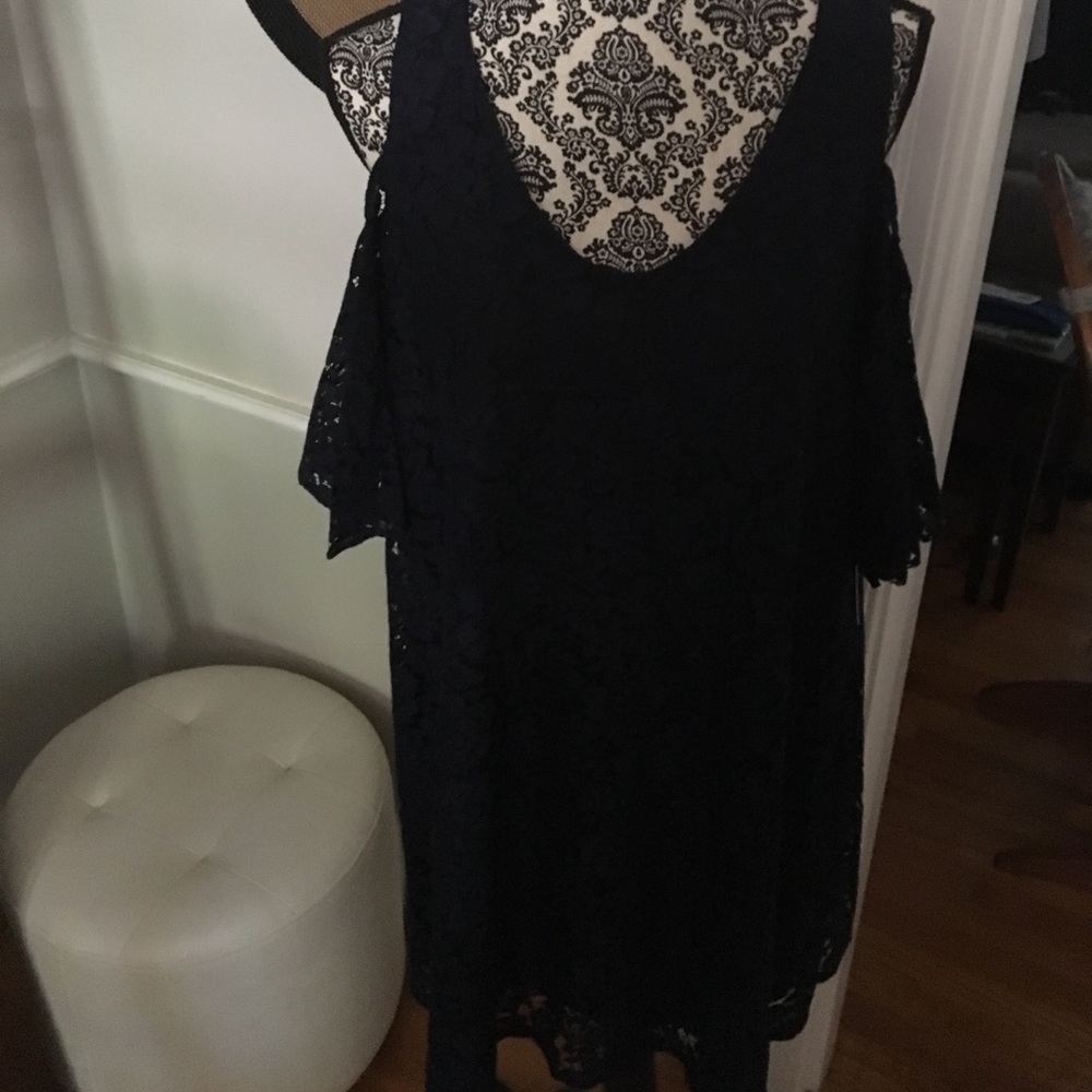 NWT Nanette Lepore Navy Blue Off Shoulder Dress