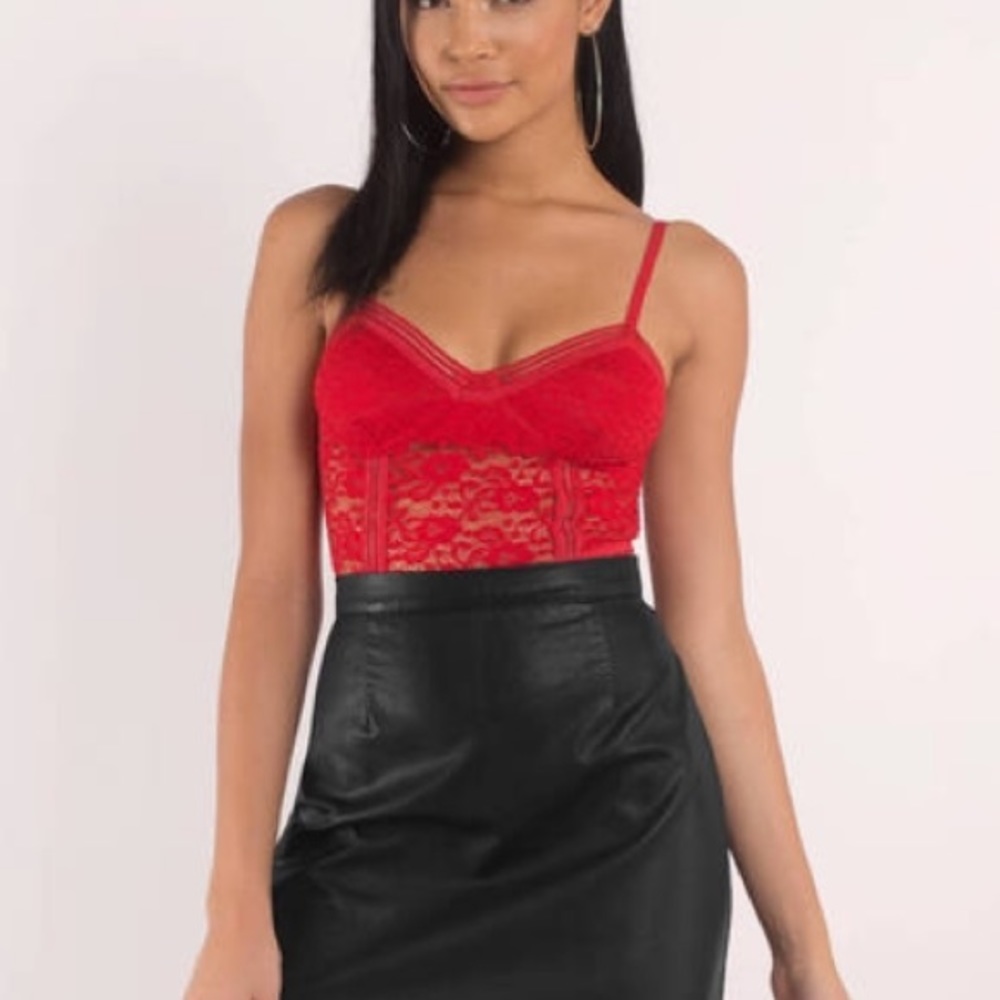 Sheer Me Out Red Bodysuit