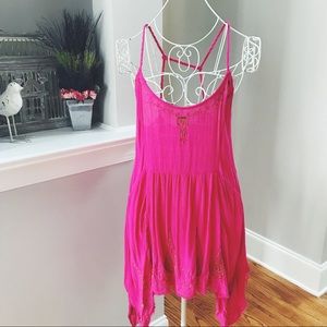 Free People Hot Pink & Gold Tunic