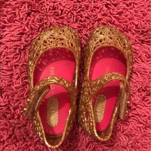 Mini Melissa Gold Glitter Campana Sz 7
