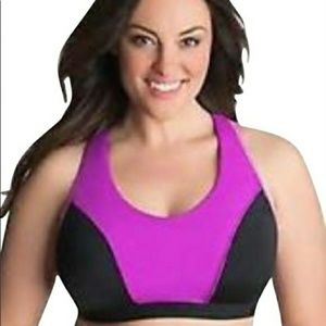 Cacique Purple & black 40D sports bra NWT