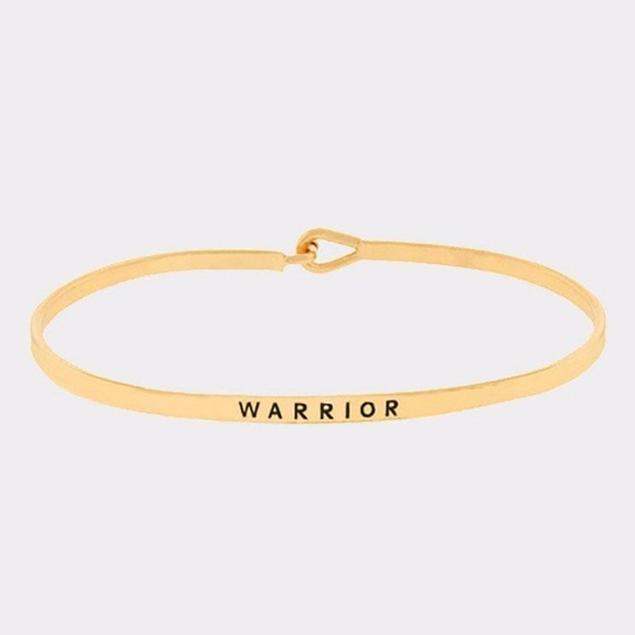 Stackable⭐️WARRIOR Gold Message Bracelet - Picture 1 of 1