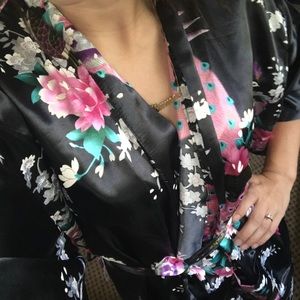 Black floral Kimono/Robe