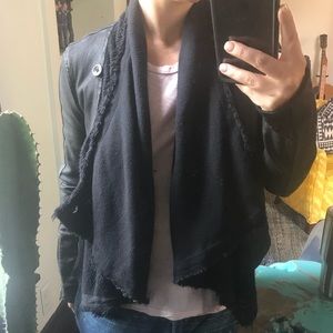 Free People coated denim drape jacket