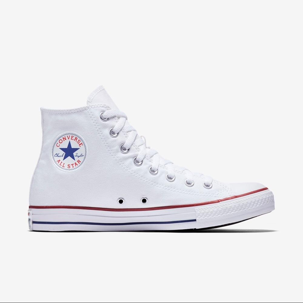Size 6 White high top canvas converse
