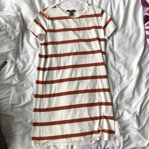 T Shirt Dress (Cream and Burnt Orange)