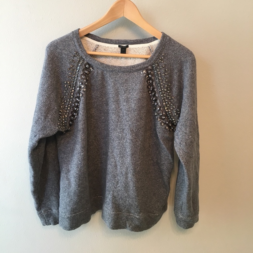 J. Crew Studded Jeweled Sweatshirt
