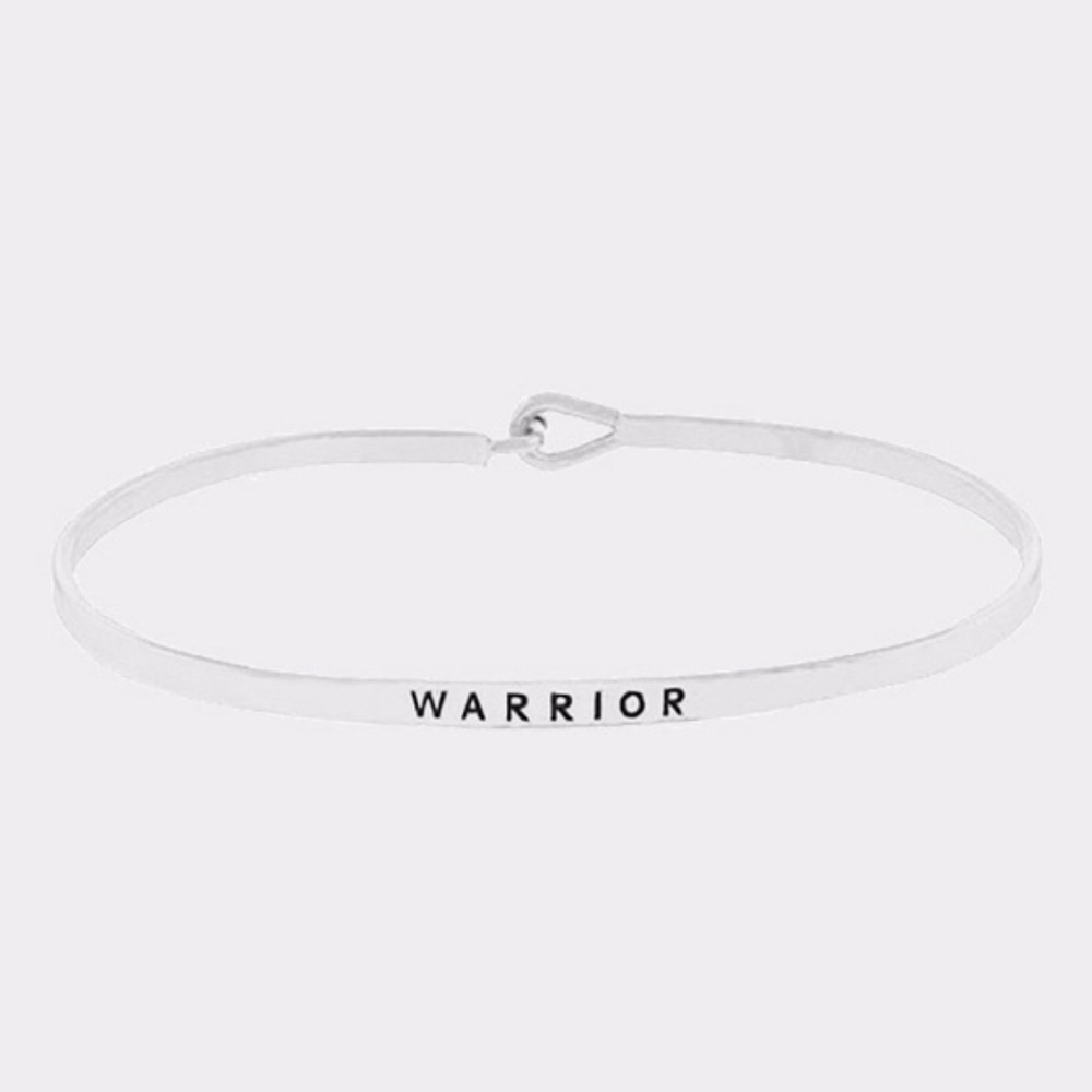 Stackable⭐️WARRIOR Silver Message Bracelet