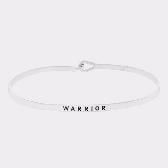 Stackable⭐️WARRIOR Silver Message Bracelet - Picture 1 of 1