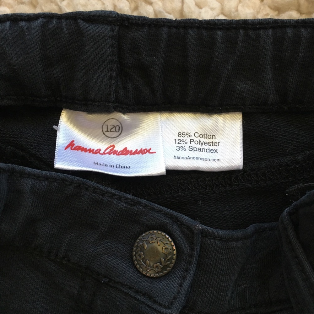 Girls, sz 6-7 (120), Hanna Andersson black pants - Picture 2 of 3